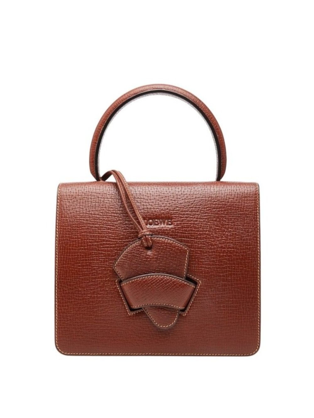 Loewe Barcelona Handbag Brown Leather